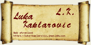 Luka Kaplarović vizit kartica